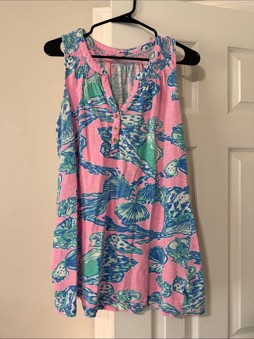 Lilly Pulitzer Pink Shell-Print Sleeveless Tunic